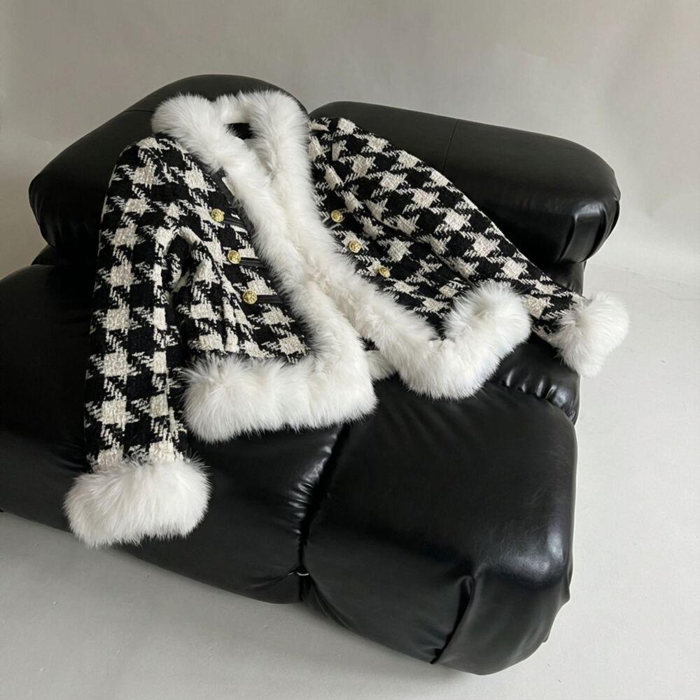 Rockstar Black Faux Fur Coat Mob Wife Aesthetic - Picture 3 of 5
